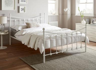 Ava Metal Bed Frame Dreams, White Steel Bed Frame