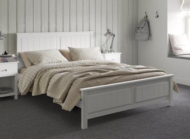 Woodbridge Wooden Bed Frame, White Wooden Bed Frame Double
