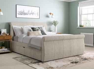 Lucia Upholstered Bed Frame Storage Beds Beds Dreams