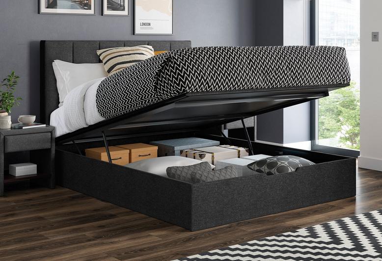 Storage Beds Ing Guide Dreams, Leather Sleigh Bed With Drawers Underneath