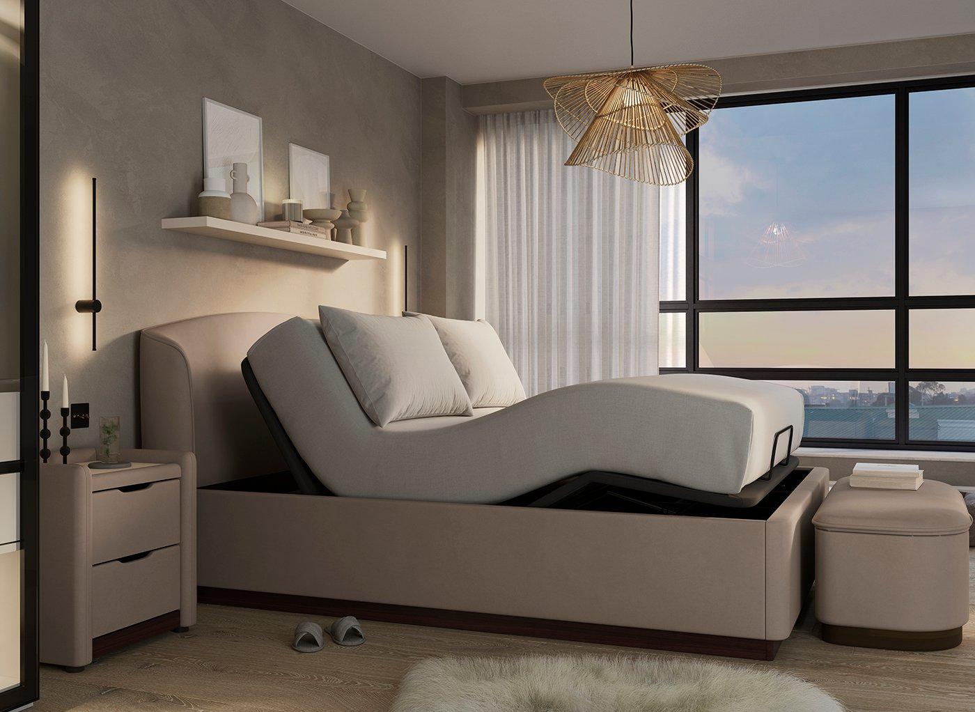 Chloe Ergomotion Adjustable Upholstered Bed Frame