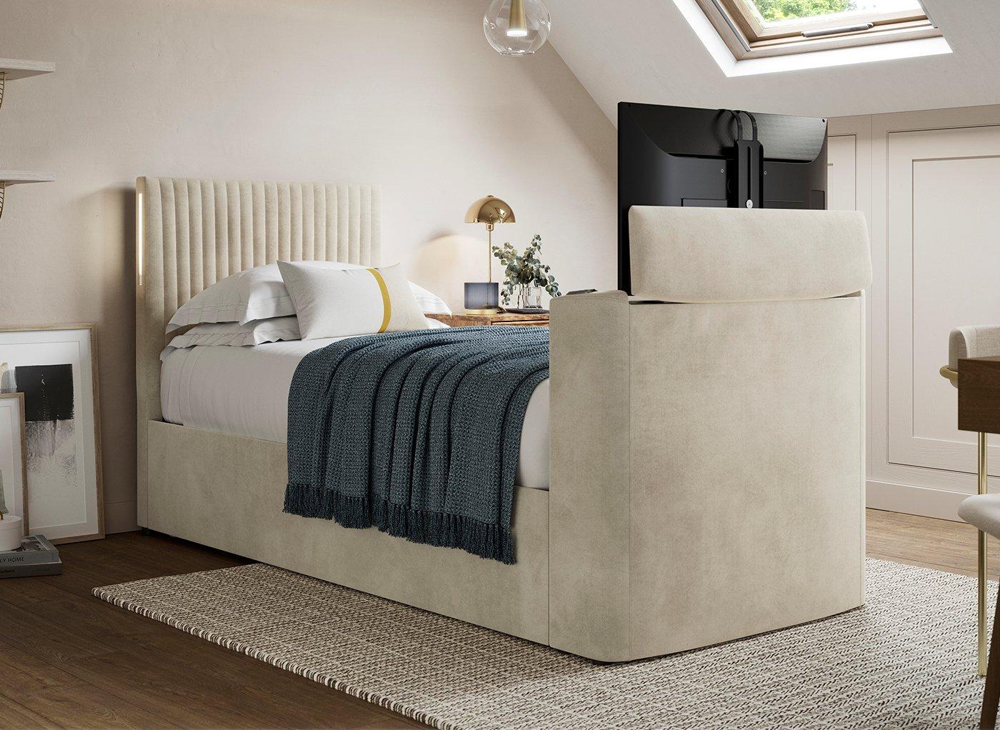 Sadie Upholstered Storage LG TV Bed Frame with Trundle