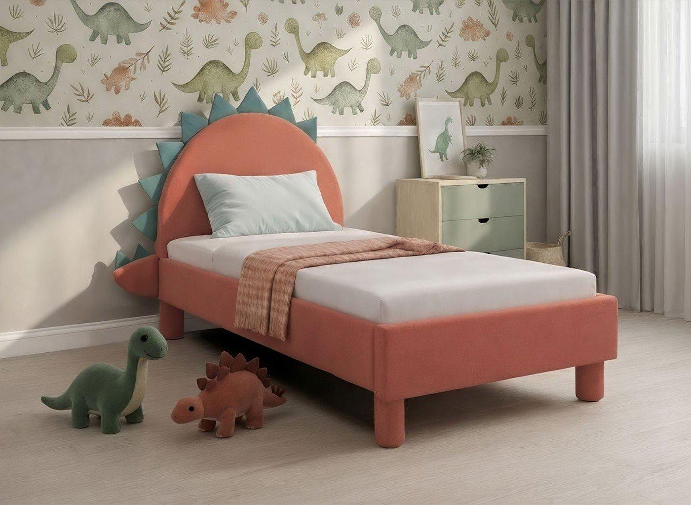 Frankie Velvet-Finish Kids Dino Bed Frame