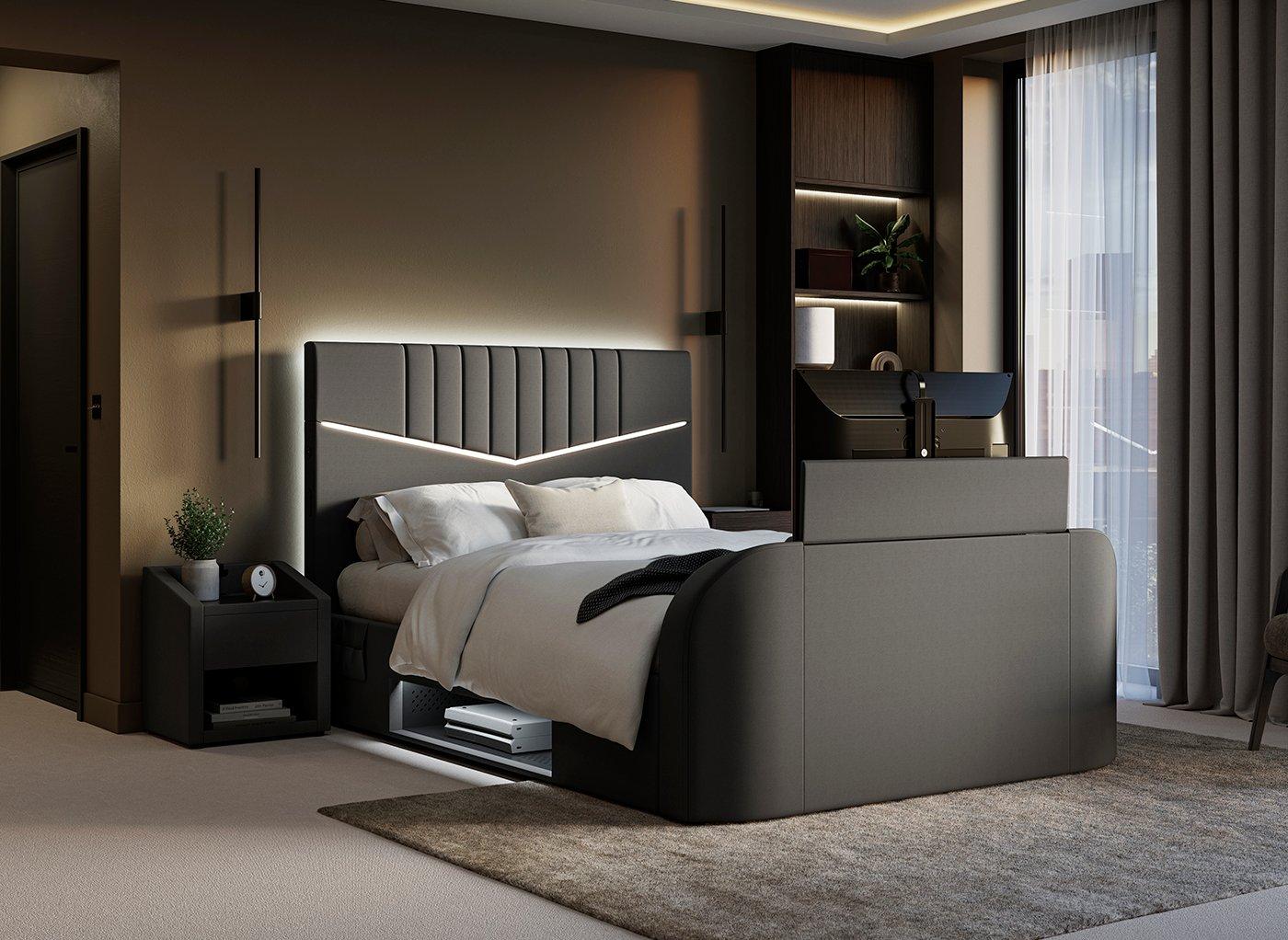 Quantum Upholstered Ottoman TV Bed Frame