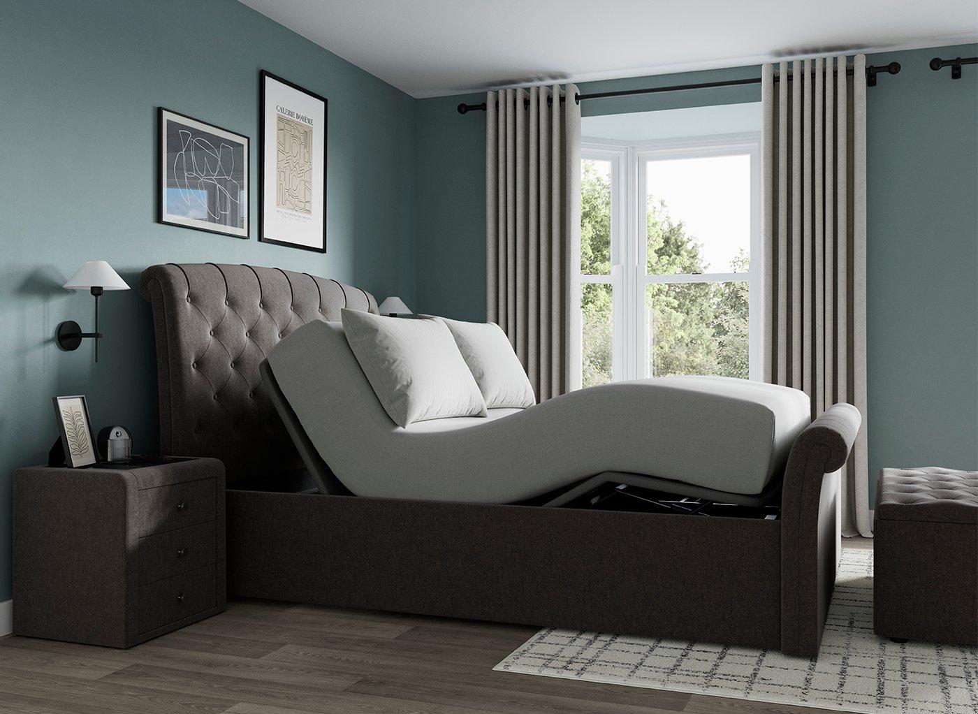 Paris Ergomotion Adjustable Upholstered Bed Frame