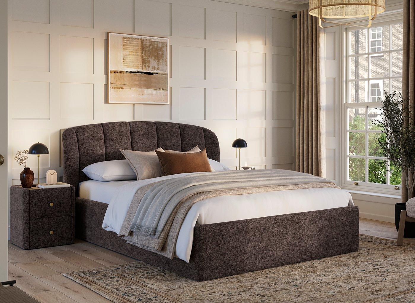 Amarilla Bouclé Ottoman Bed Frame