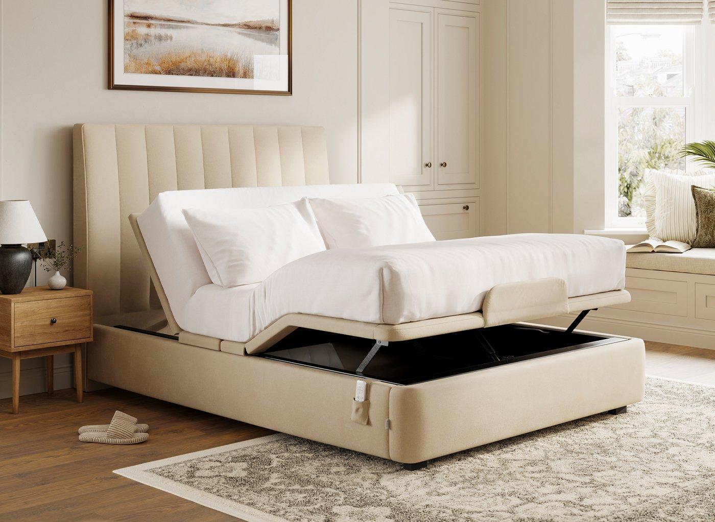TEMPUR® Castleford  Adjustable Upholstered Ottoman Bed Frame