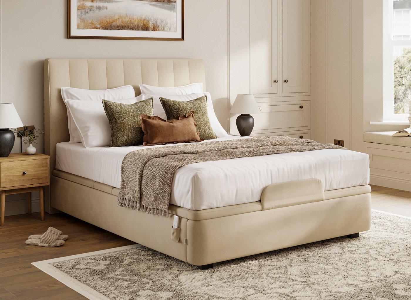 TEMPUR® Castleford  Adjustable Upholstered Ottoman Bed Frame