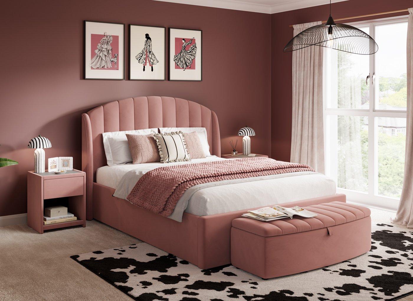 Isla Velvet-Finish Ottoman Bed Frame
