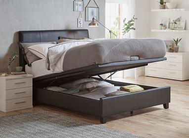 Francis Faux Leather Upholstered Ottoman Bed Frame Dreams