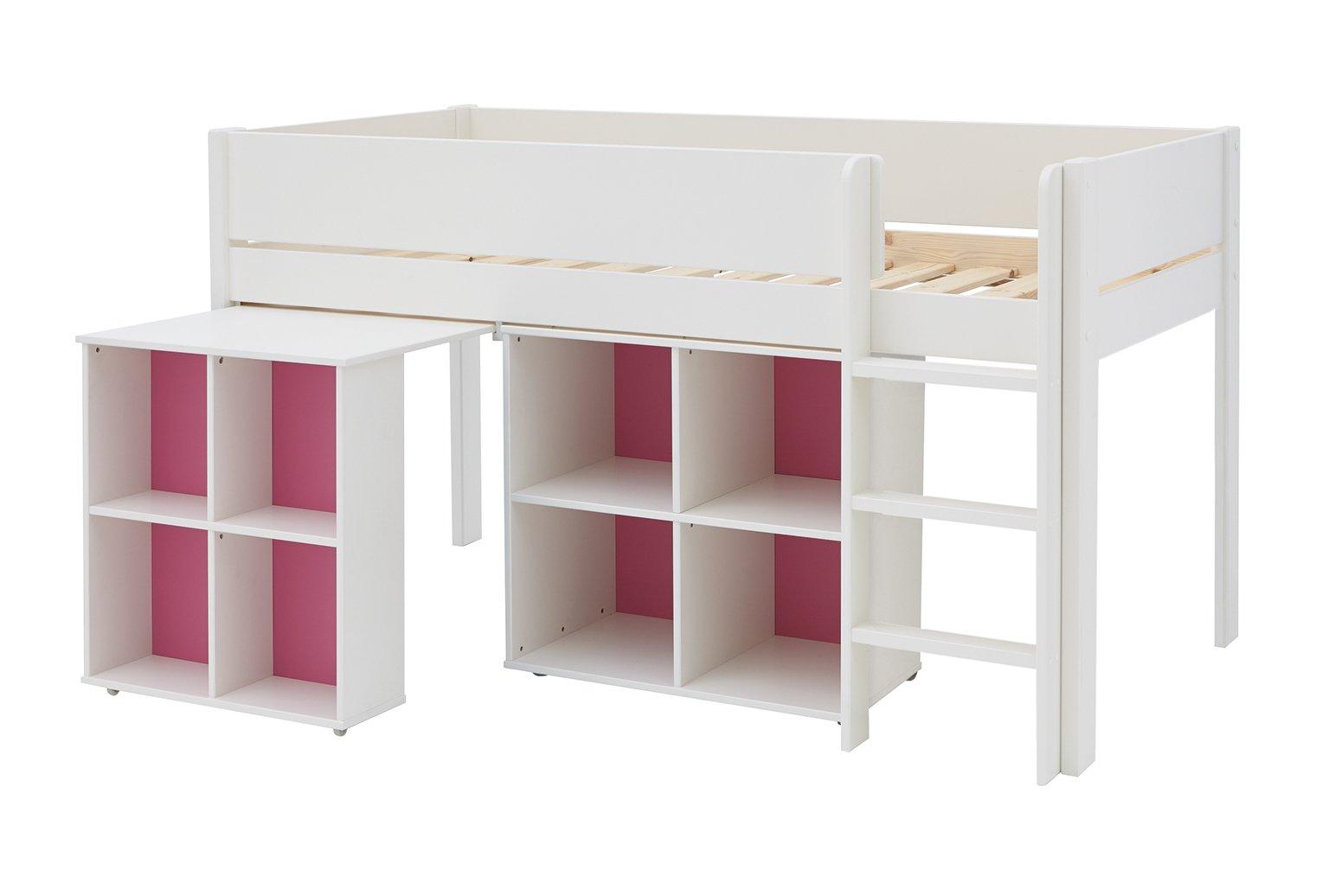 mid sleeper bed with desk and storage