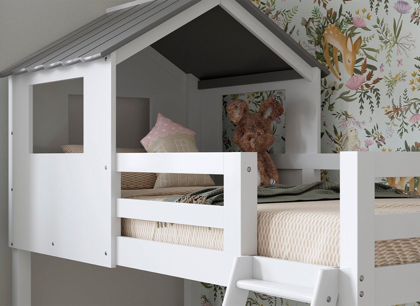 next white cabin bed