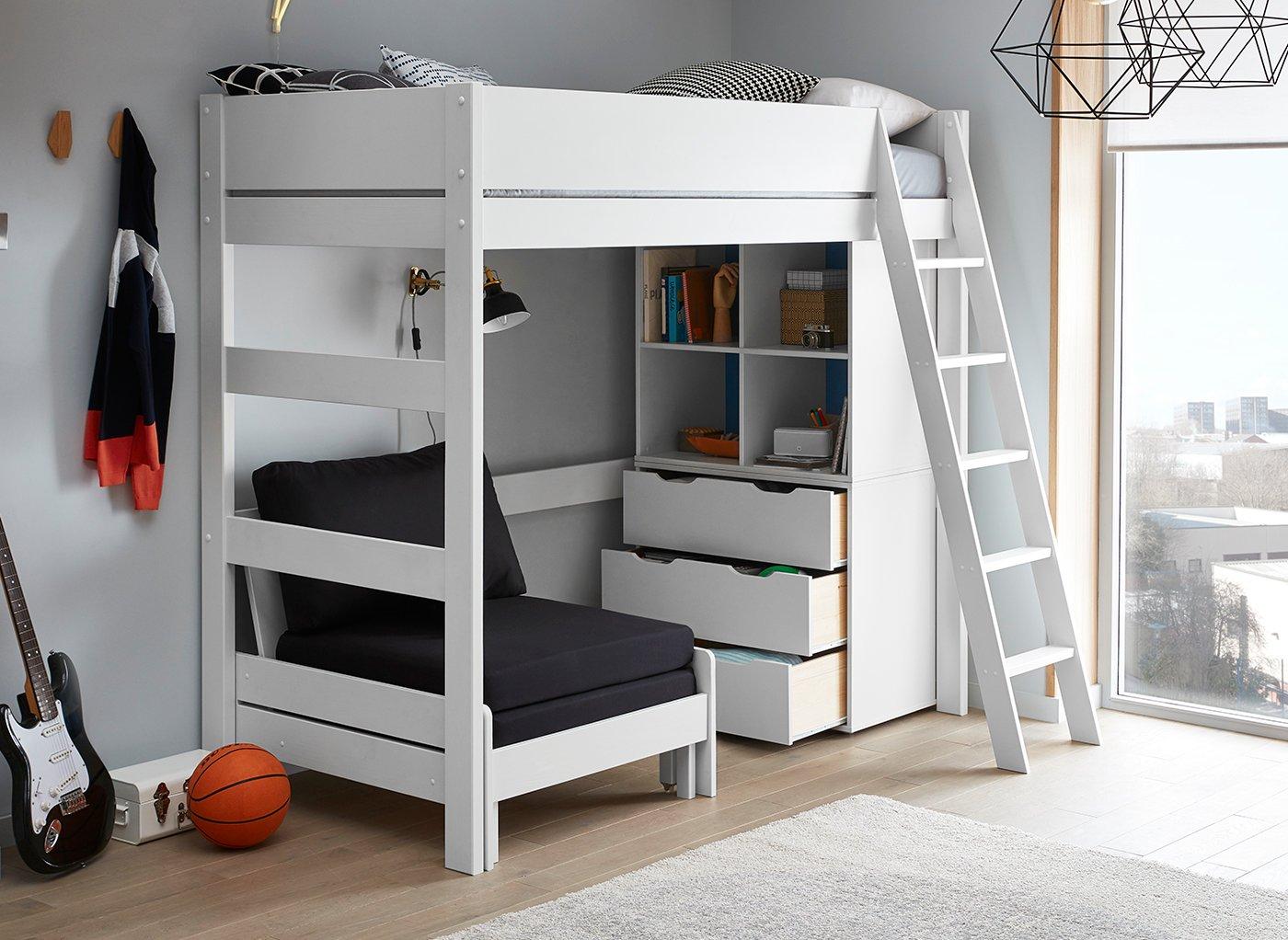 black high sleeper bed