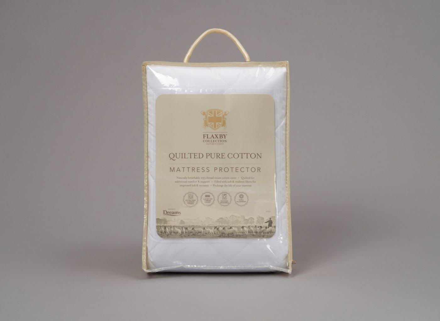 Flaxby Quilted Pure Cotton Adjustable Mattress Protector
