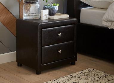 Detroit Faux Leather Bedside Table, Faux Leather Bedside Table