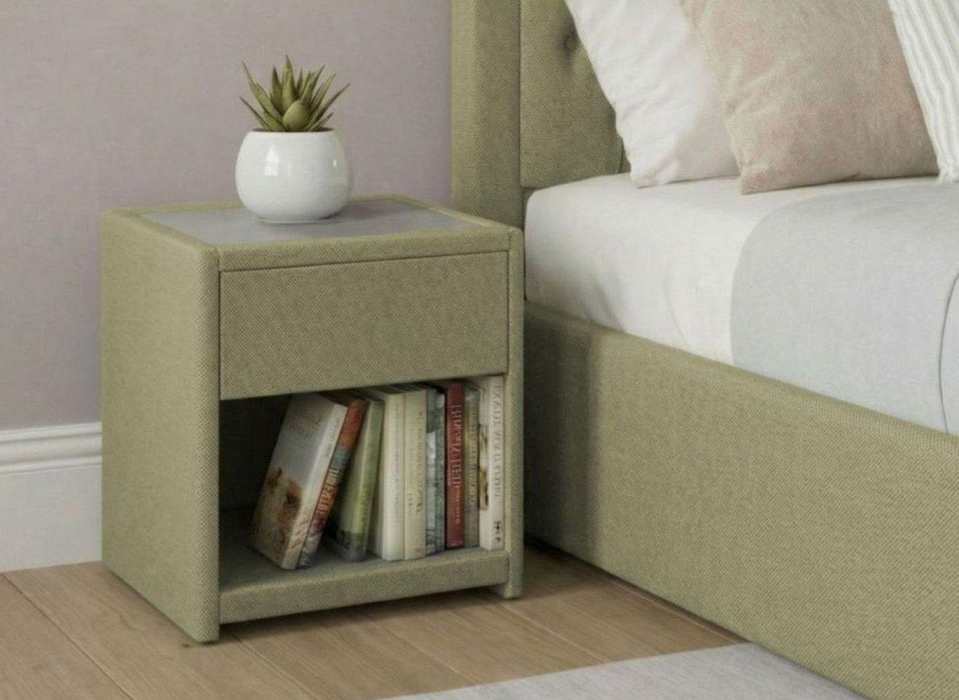 Robyn Upholstered USB Charging Bedside Table