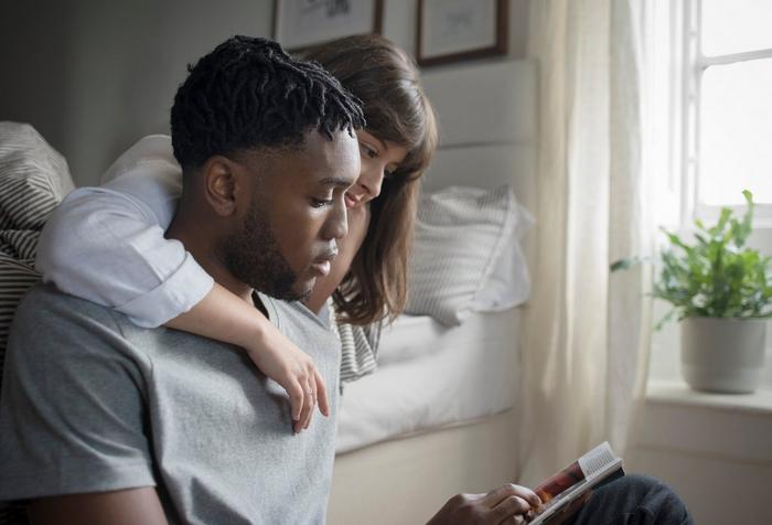 Couple on bed