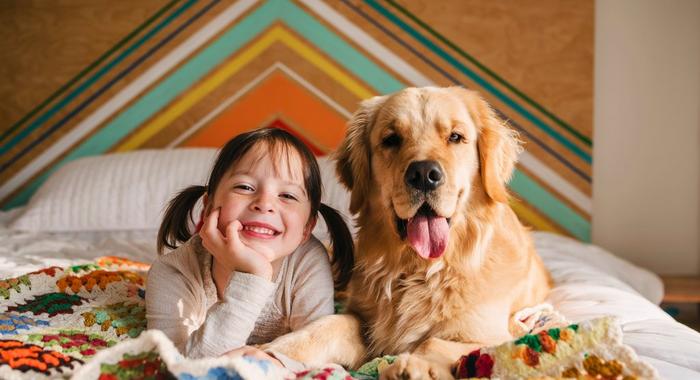 Child with dog