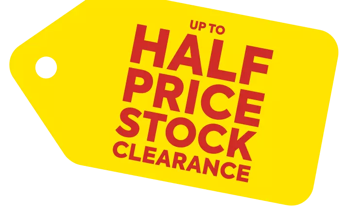 Up To Half Price Stock Clearance