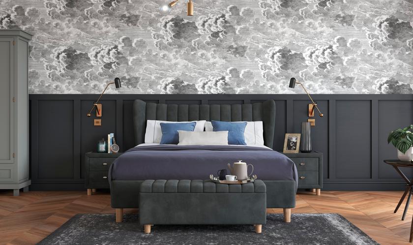 Knox bed with padded headboard