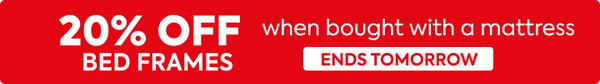 20% off all bed frames when bought with a mattress