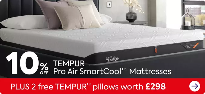 10% off Tempur Pro Air Smartcool mattresses plus 2 free Tempur pillows worth £298 | Dreams