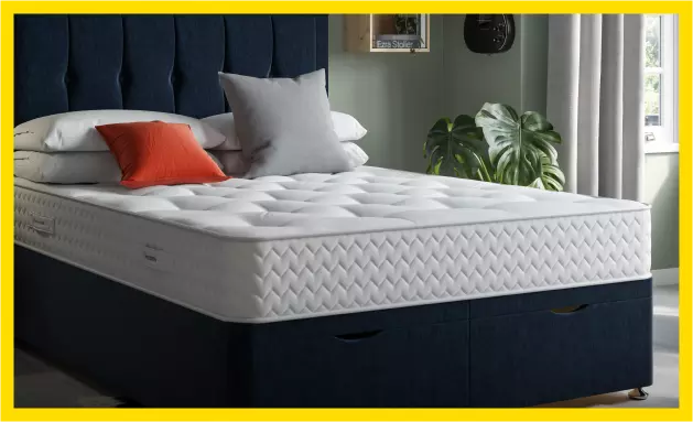Burford pocket sprung mattress on a bed base