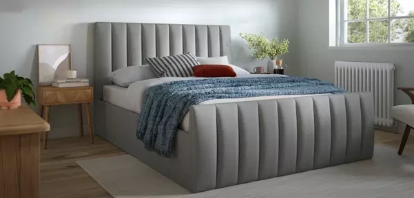 Grey bedframe in a bedroom setting | Dreams
