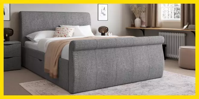 Grey Lucia bed in bedroom setting