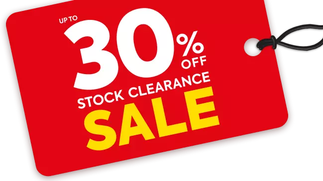 Upto 30% off stock clearance sale.