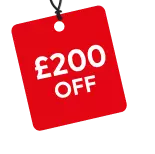 £200 off inside a red tag.