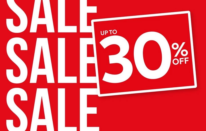 Sale sale sale, Up to 30% Off.