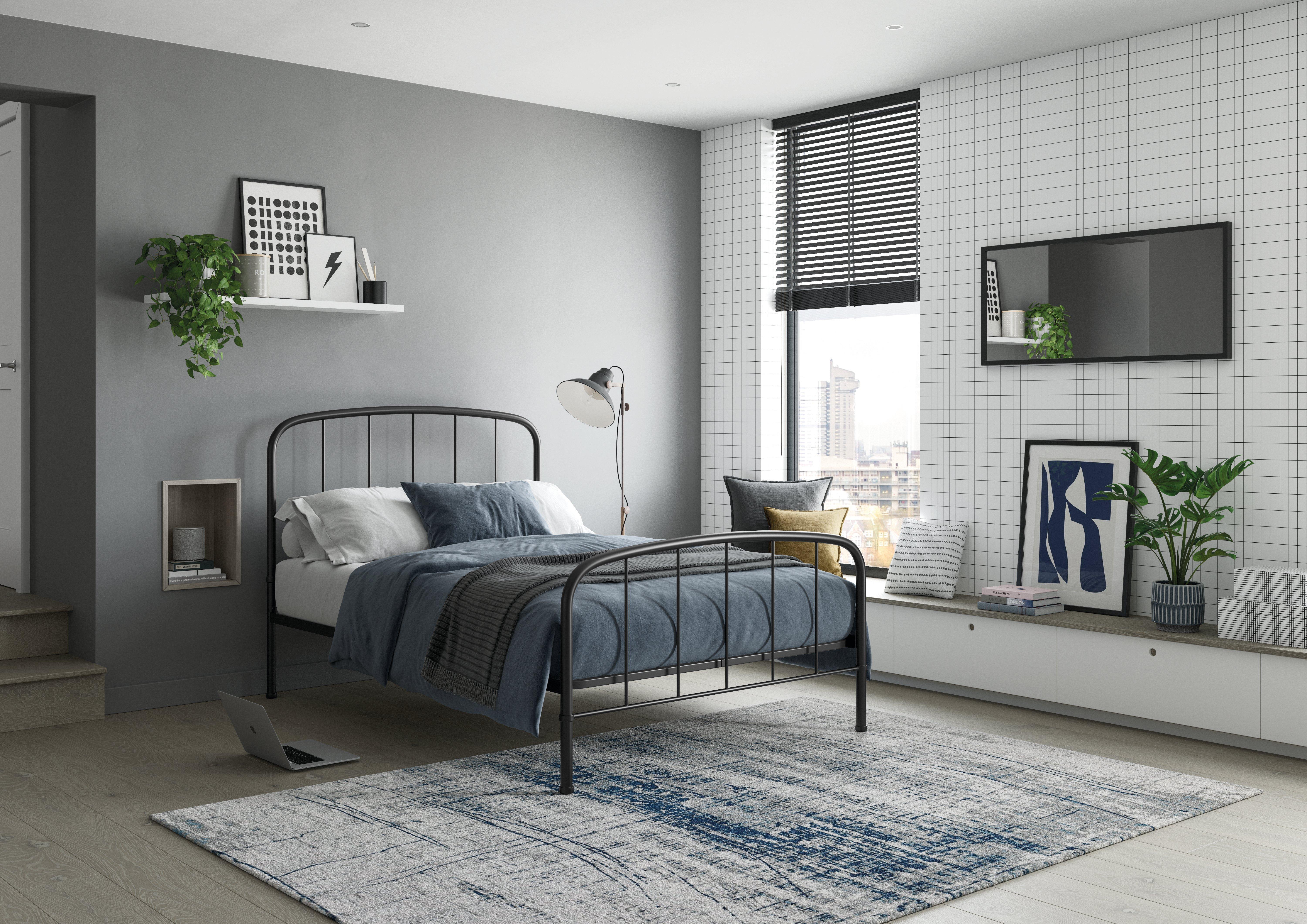 Steel bed deals frame with storage