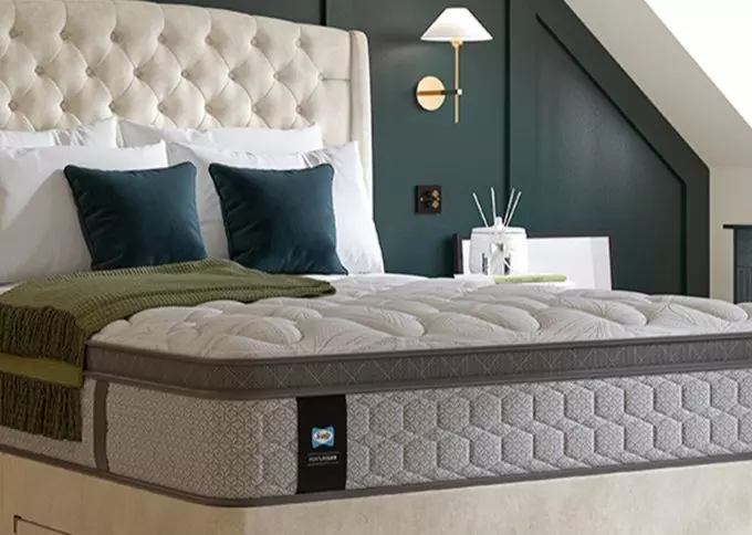 Sealy Mattress On Cream Storage Bed