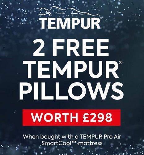 2 free TEMPUR SmartCool pillows with any smartcool mattress